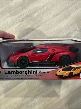 Lamborghini Veneno Toy Car - Red with Black Accents 1:24 licensed friction car